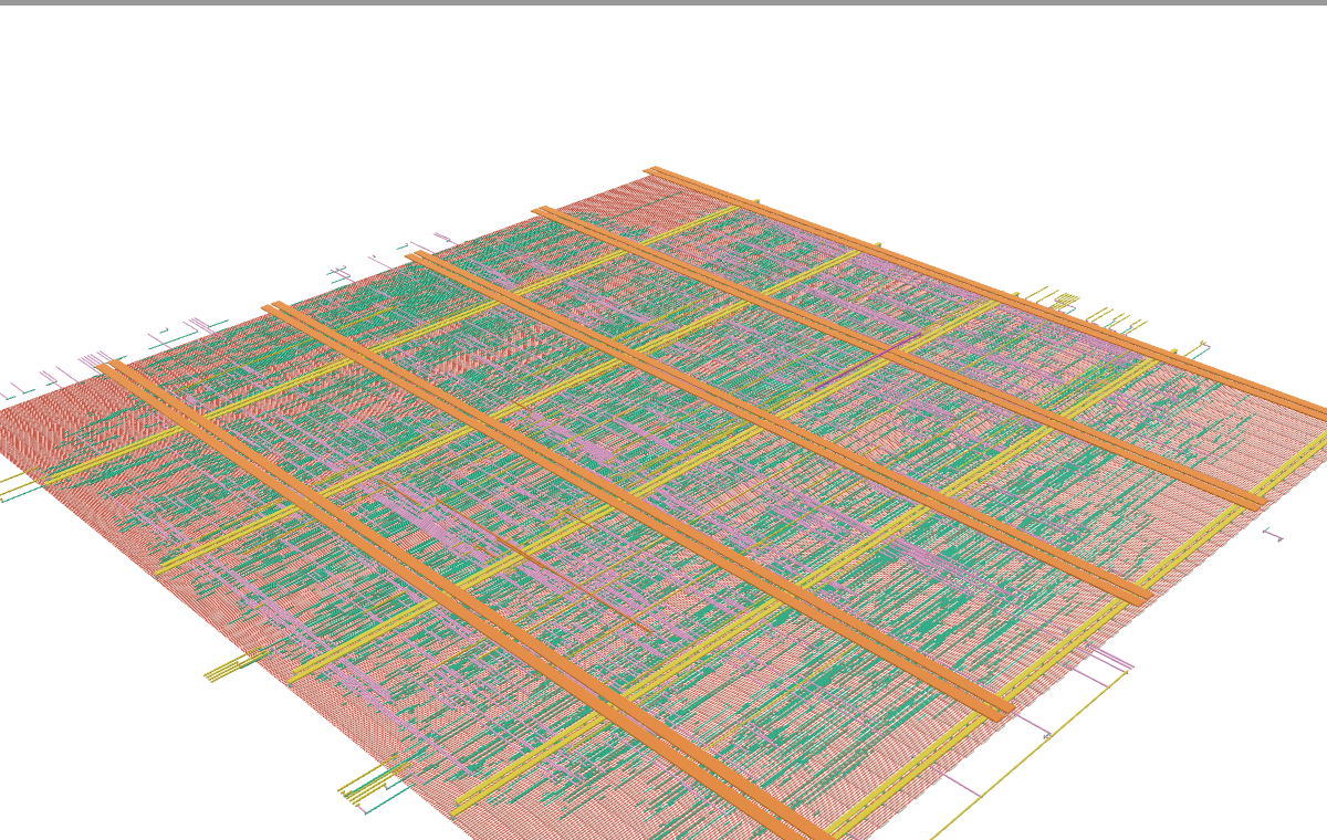 Top-down routing view of the 16-bit CPU